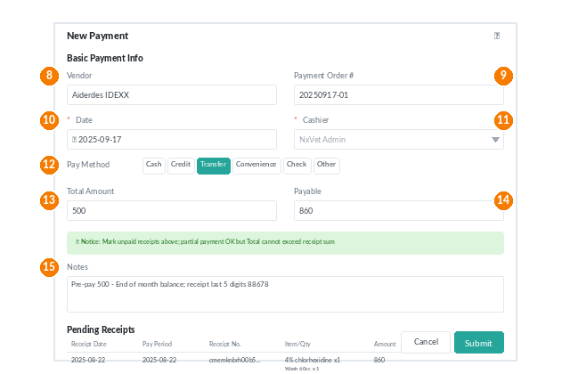 vendor payments screenshot 3 of 7